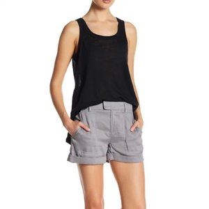 Vince Grey Linen Cuffed Shorts Womens Size 8